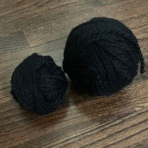 Black Wool Yarn Balls